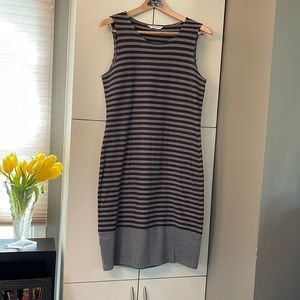 Muriel Dombrey, 12, striped dress, 100% cotton, Canadian designer, EUC